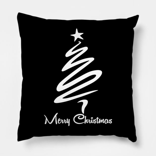 Merry Christmas Tree Pillow by All About Nerds