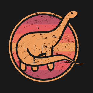 Retro Vintage Long Neck Dinosaur Brontosaurus T-Shirt