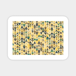 Firs, geometric mosaic of trees in soft autumn colors Magnet