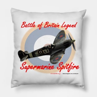 Battle of Britain Spitfire with cockpit on back Pillow