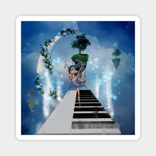 Cute fairy dancing on a piano Magnet