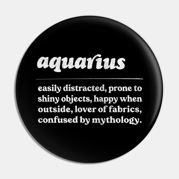 Aquarius Zodiac Symbol //// Humorous Gift Design Pin by DankFutura