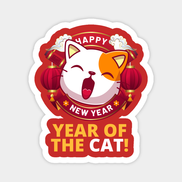 Cute Funny Year of the Cat Lucky Happy Chinese New Year 2022 Year Of