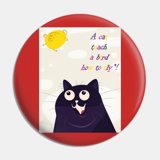 A cat teach a bird how to fly Pin by DunieVu95