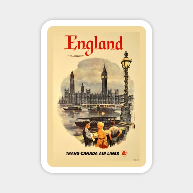 Vintage Travel Poster - England United Kingdom Magnet by Starbase79