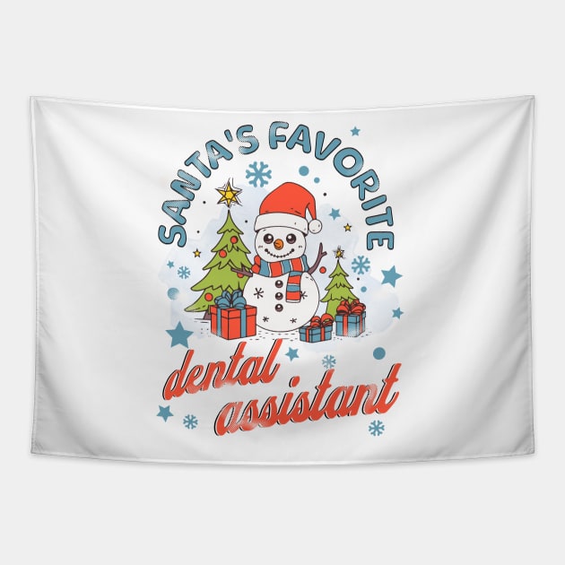 Santa's Favorite Dental Assistant Tapestry by TempoTees