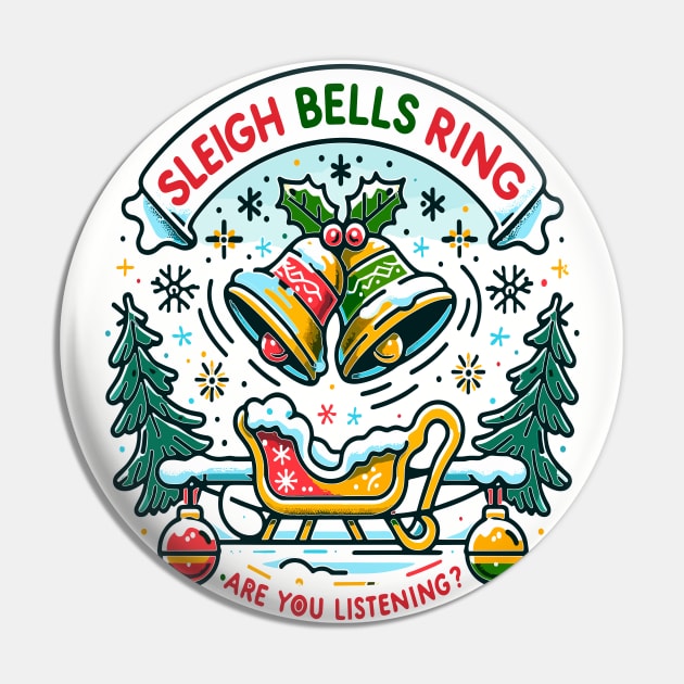 Sleigh Bells Chime, Winter Wonderland Pin by maknatess