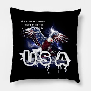 Cyborg Bald Eagle USA Pillow