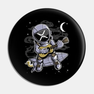 Astronaut Guitar Ripple XRP Coin To The Moon Crypto Token Cryptocurrency Blockchain Wallet Birthday Gift For Men Women Kids Pin