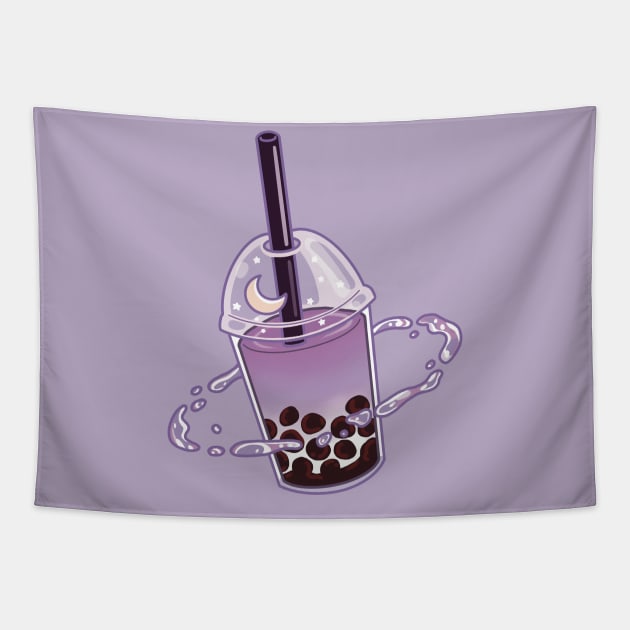 Taro Boba Milk Tea Space Tapestry by Daily Boba Feed