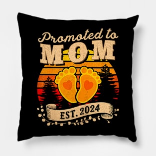 Promoted to Mom Est 2024 New Mommy Mother's Day Pillow