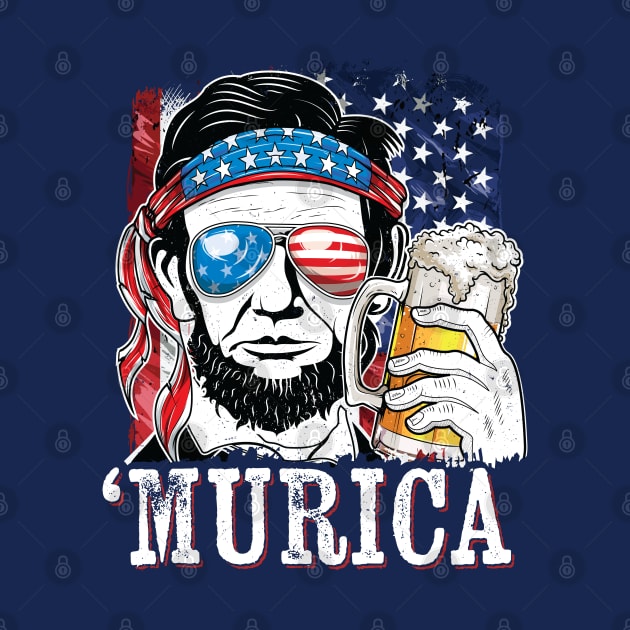 Abraham Lincoln American Flag Murica by Pennelli Studio