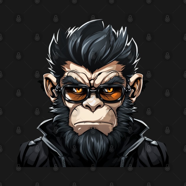 Cool ape wearing glasses by Nosametee