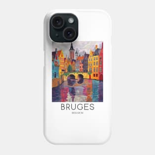 A Pop Art Travel Print of Bruges - Belgium Phone Case