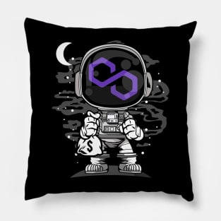 Astronaut Polygon Matic Coin To The Moon Crypto Token Cryptocurrency Wallet Birthday Gift For Men Women Kids Pillow