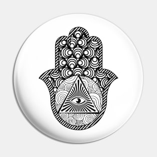 Hamsa Hand Third Eye Pyramid Spirituality Pin