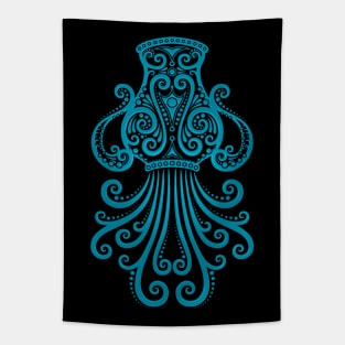 Blue Aquarius Zodiac Sign Tapestry