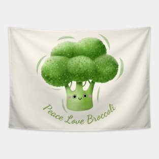 Peace Love Broccoli Watercolor Tapestry