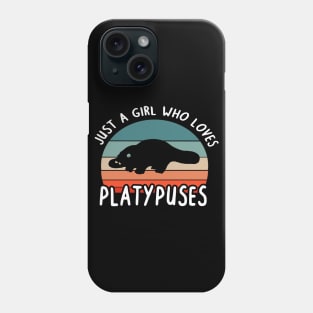 Girl platypus lover illustration animal Phone Case