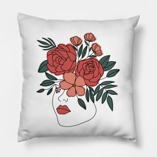 Boho Line Art Lady 1 Pillow