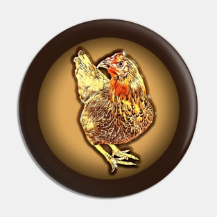 Golden Hen looking at you Pin