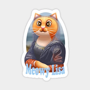 Meowy Lisa (text) Magnet