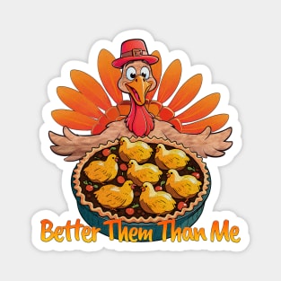 Turkey Chef: Funny Thanksgiving Chicken Pot Pie Humor Magnet