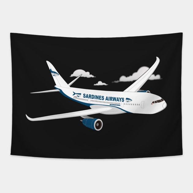 Sardines Airways Tapestry by Manikool