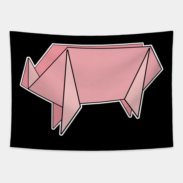 Pig Origami Sticker Style Design Tapestry by aaallsmiles