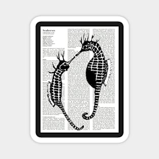 Seahorses black and white Magnet