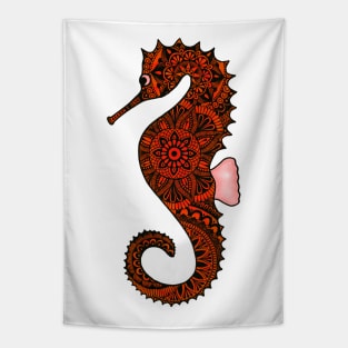 Seahorse (orange) Tapestry