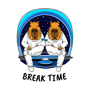 Break Time, Cute Capybara Astronauts T-Shirt