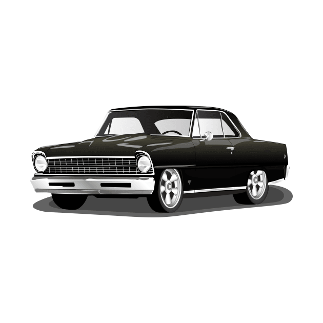 1967 Black Chevrolet Nova Print by RPM-ART