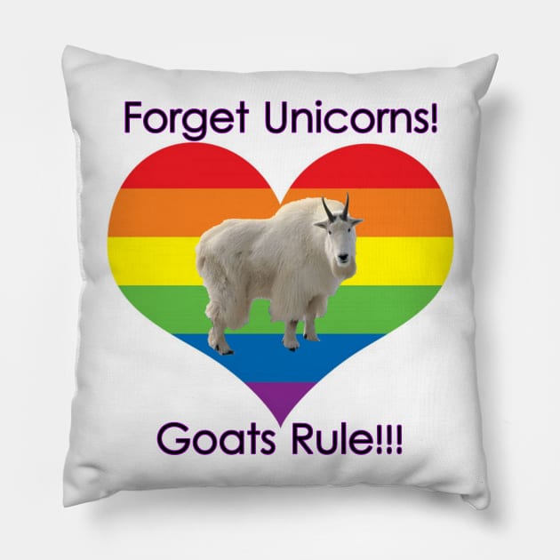 Forget Unicorns, Goats Rule! Pillow by Discotish