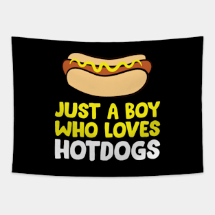 Just a Boy Who Loves Hot Dogs Cute Hot Dog Tapestry