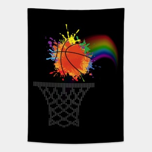 Rainbow Pride Basketball Tapestry