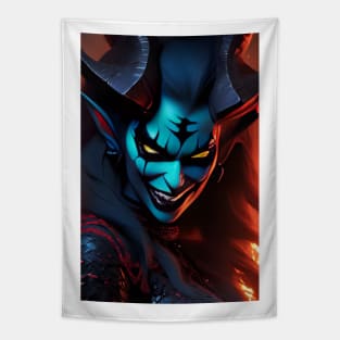 Funny devil girl Tapestry