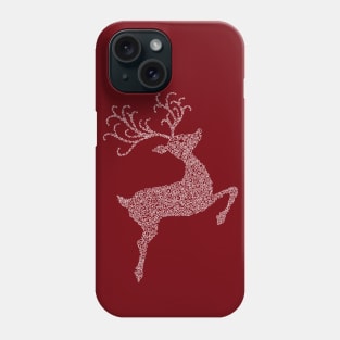 Swirly White Christmas Reindeer Silhouette Phone Case