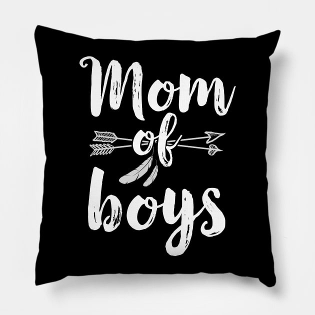 Mom Of Boys Pillow by Eugenex