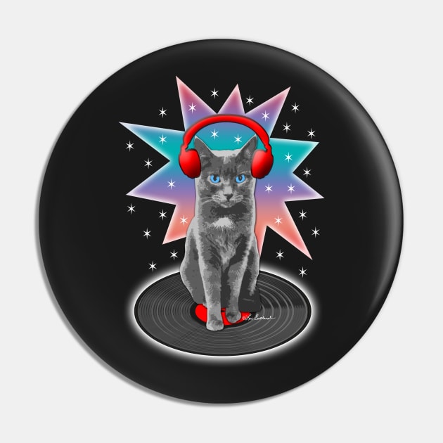 DJ Music Cat Pin by loeye
