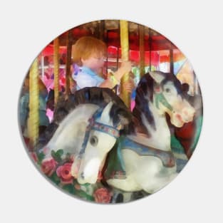 Carnival Midway - Little Boy on Carousel Pin