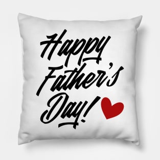 Simple Happy Father's Day Calligraphy with Red Heart Pillow