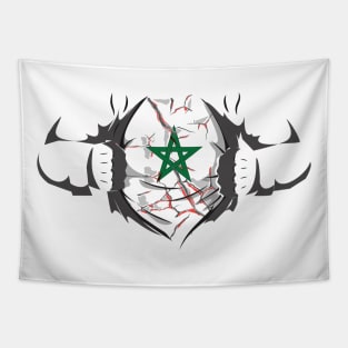 One Heart One Morocco One Flag Proud Of morish Tapestry