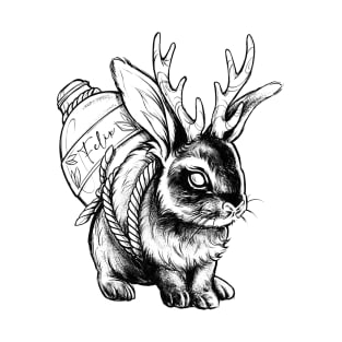 Pencil Tattoo rabbit becomes deer T-Shirt