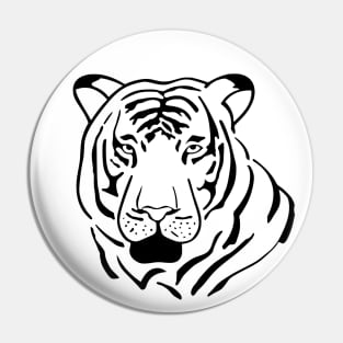 Tiger Line Art Hand Drawn Pin