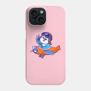 Cute Bird Riding Airplane Cartoon Phone Case