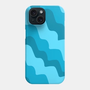 Blue wavy ocean waves gradient Phone Case