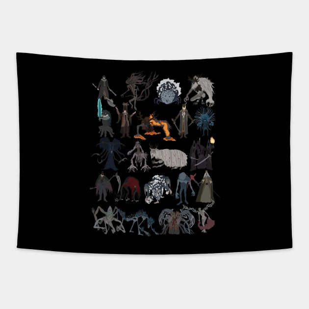 Bloodborne all bosses Tapestry by DigitalCleo