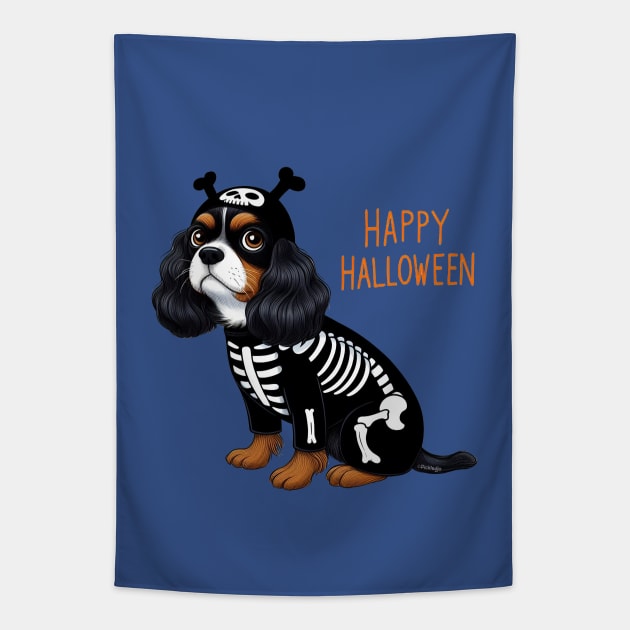 Happy Halloween Cavalier Tapestry by Sketchy