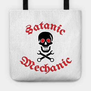 Satanic Mechanic Funny Motif Slogan Tote